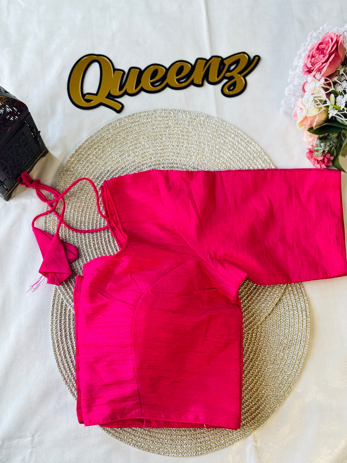 Rani Pink Semi Raw Silk Blouse – view 3 of 3