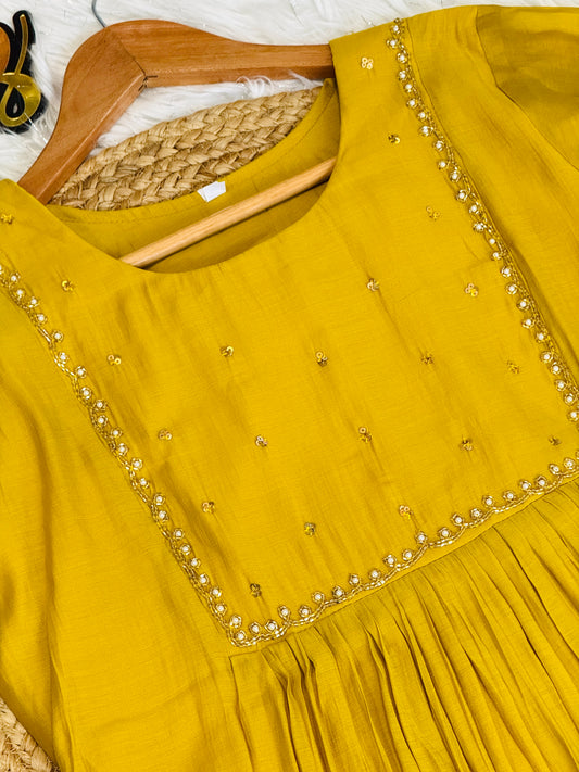 Yellow Mulchanderi Coordset