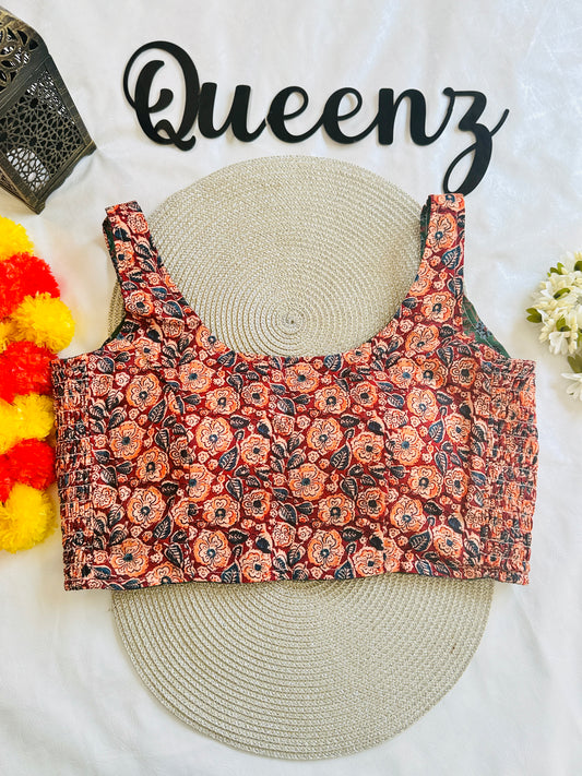 QB109- Ulta Pulta Printed Cotton Sleeveless Blouse