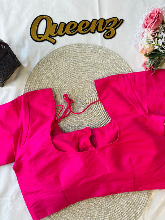 Rani Pink Semi Raw Silk Blouse – view 2 of 3