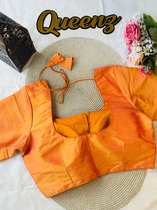 Light Orange Semi Raw Silk Blouse – view 2 of 3
