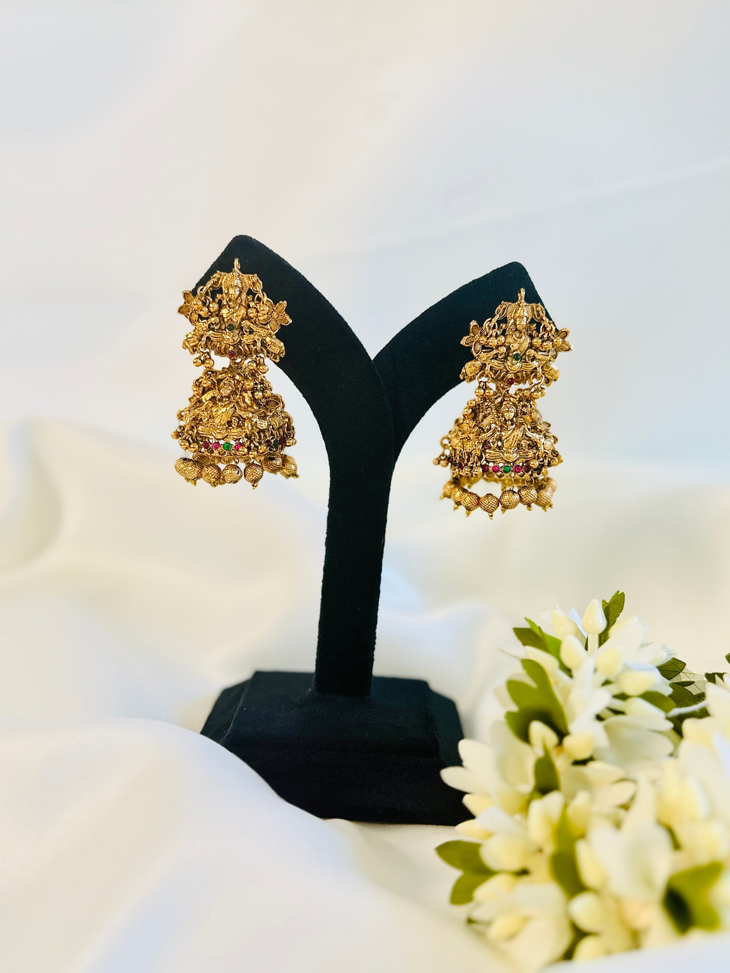 QJ153-Heavy Lekshmi Jumka Earings