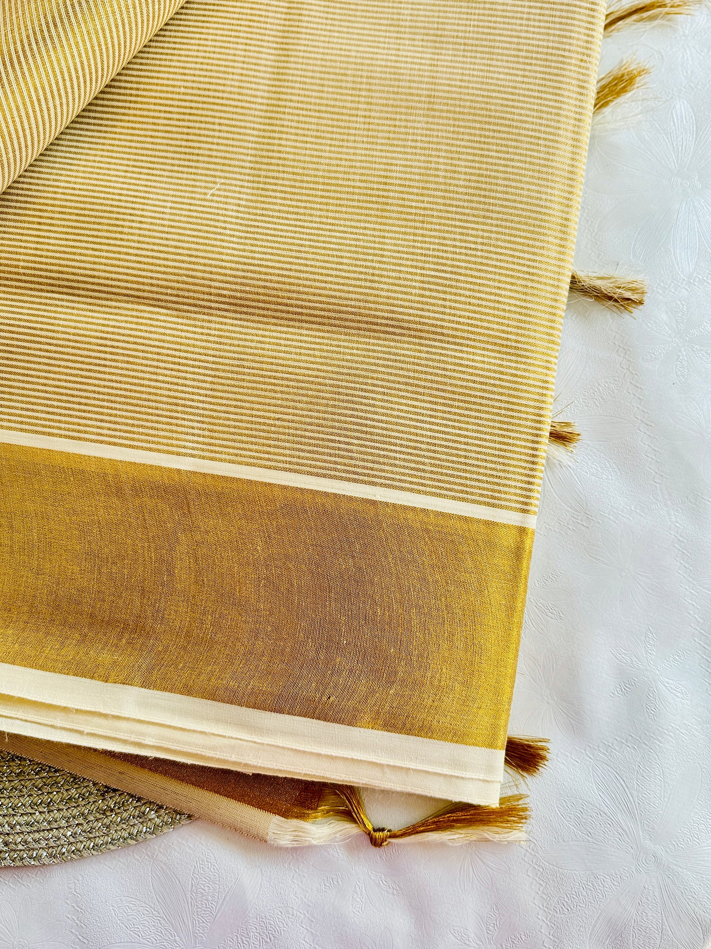 SS320 Lined Kerala Tissue Saree