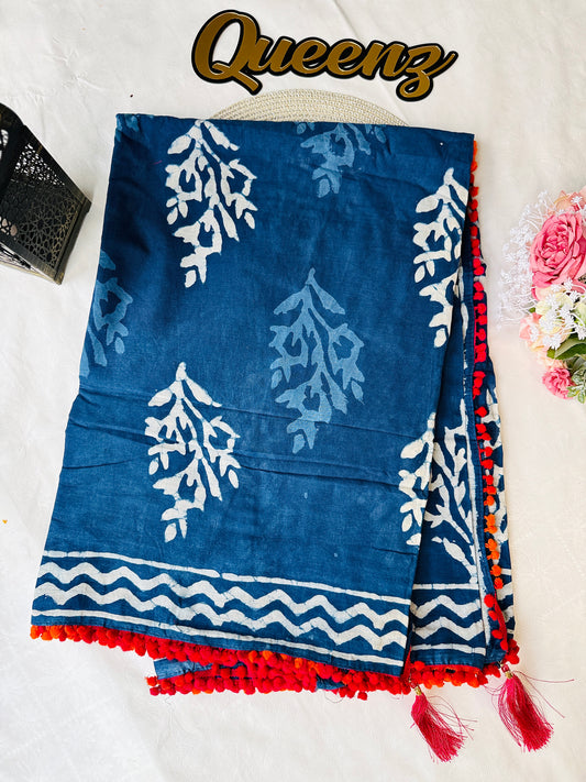Indigo Soft Cotton Saree – view 2 of 2