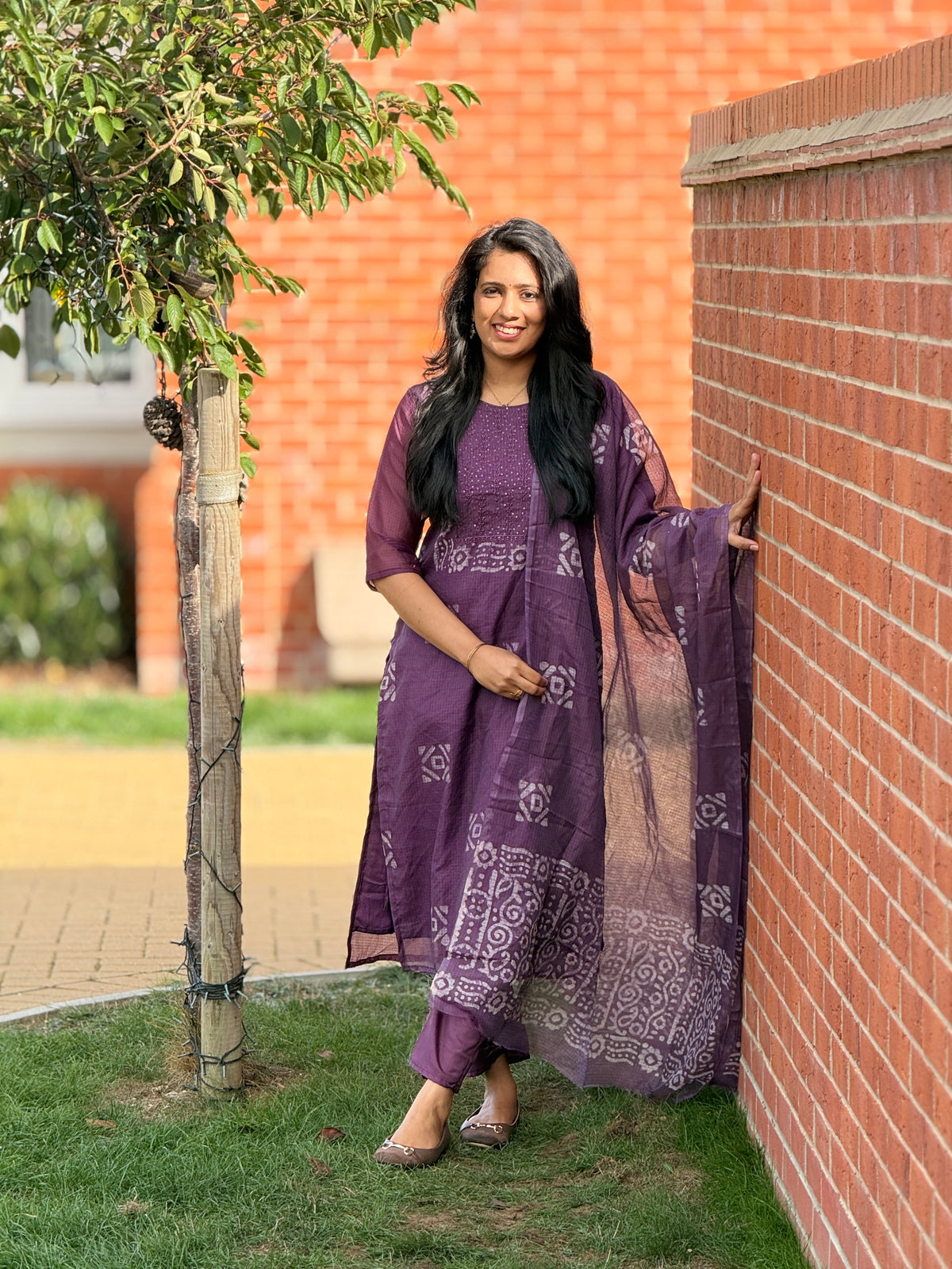 Purple Kota Salwar Suit