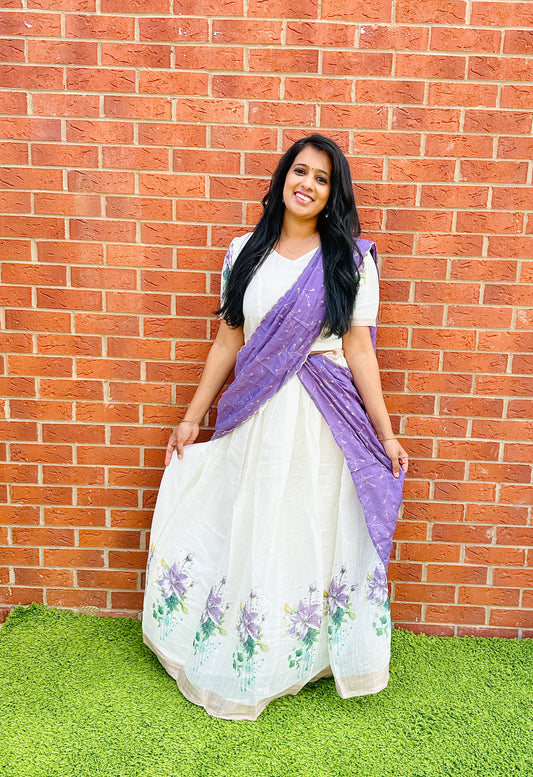 QD035-Deisgner Cotton linen Davani Set