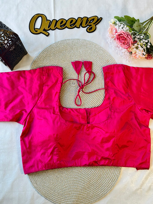 Taffeta Silk Rani Pink Blouse