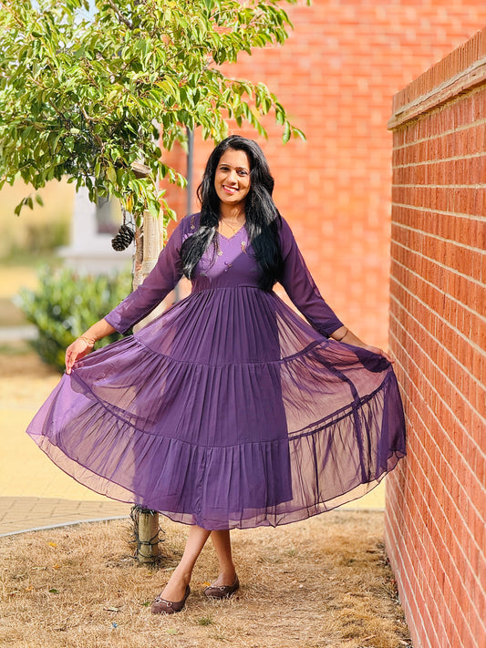 Lavender Georgette Frock Kurta – view 2 of 4