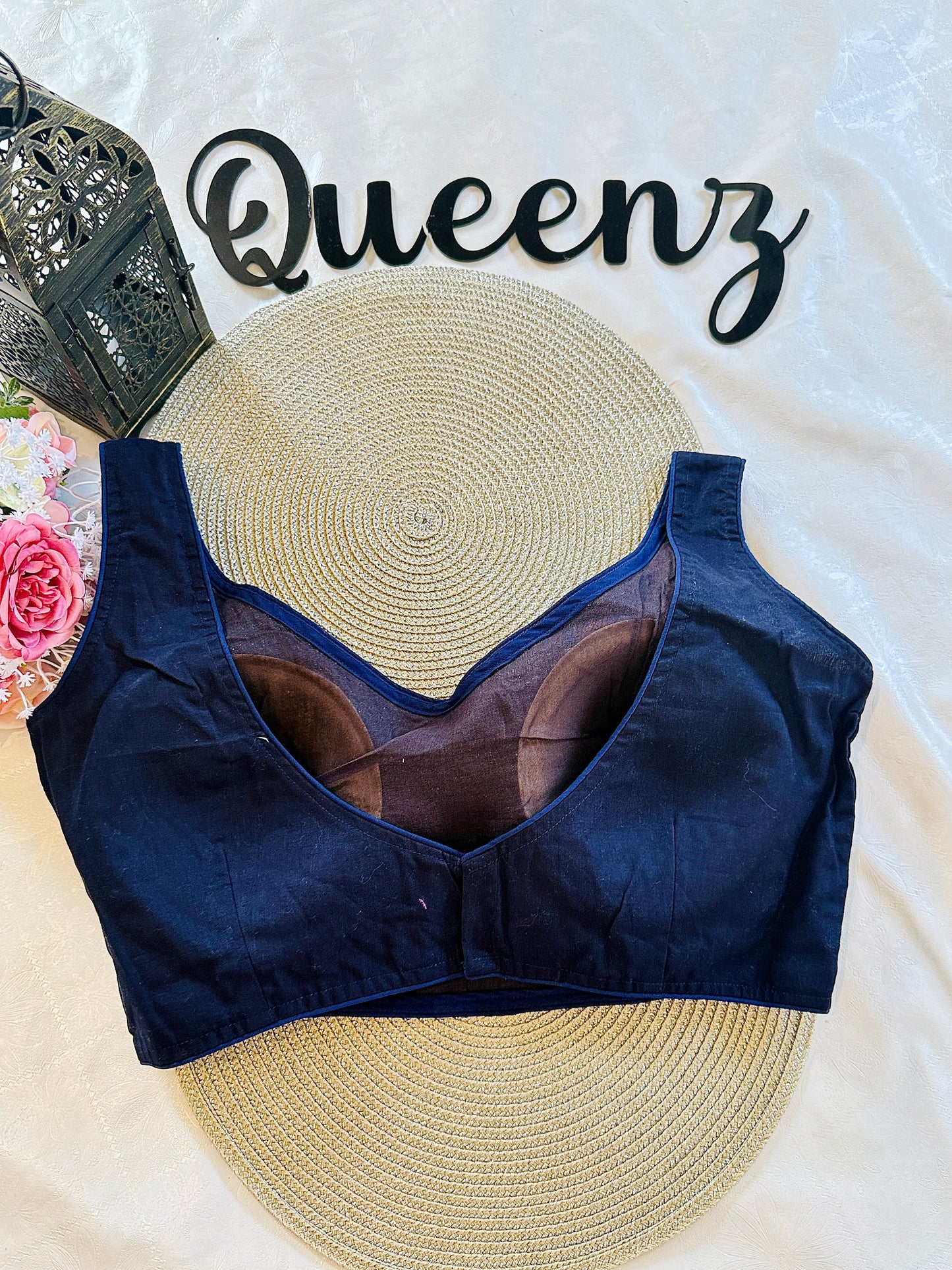 QB104 - Cotton plain sleeveless Blouse