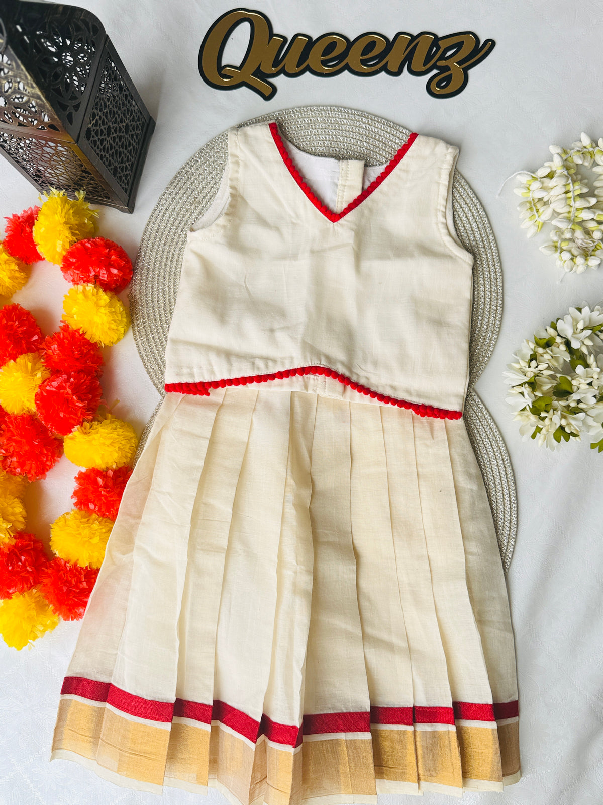 Kids Skirt and Top in White