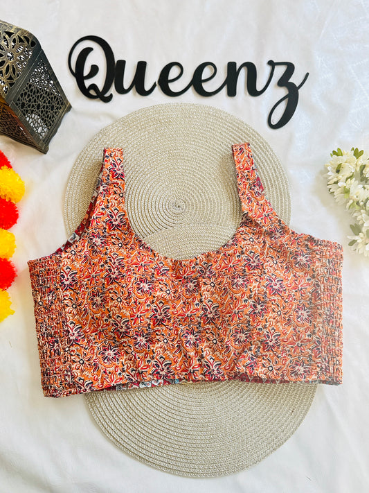 QB118-Ulta Pulta Printed Cotton Sleeveless Blouse