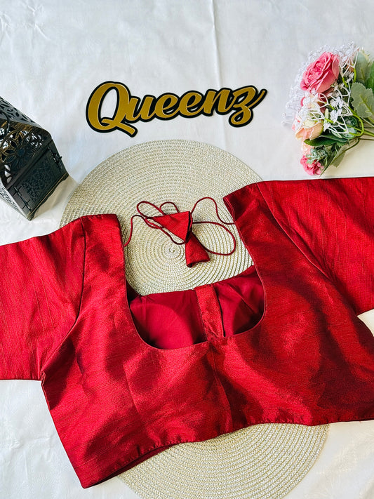 Maroon Semi Raw Silk Blouse