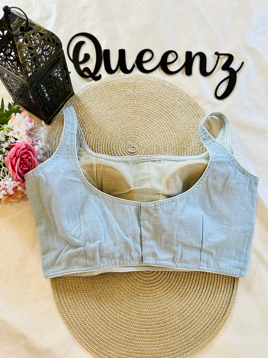 QB103- Cotton plain sleeveless Blouse