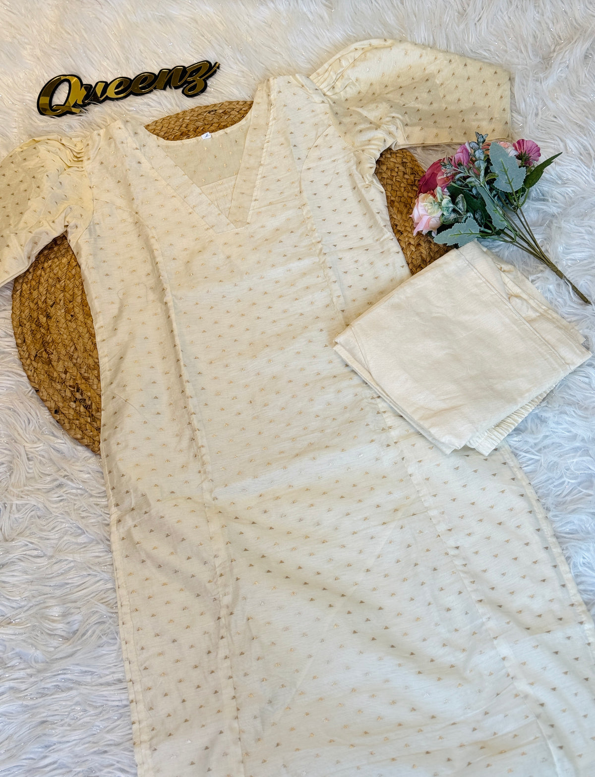 Offwhite Chanderi Coordset