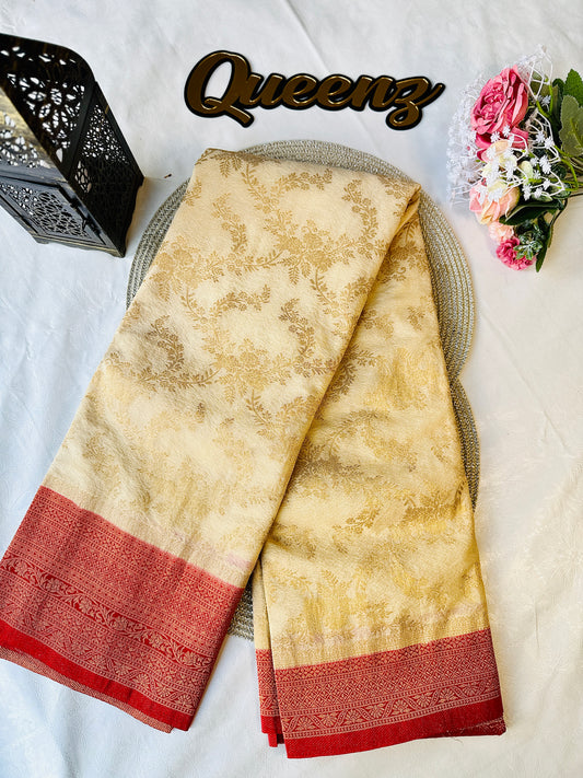 Designer Contrast Border Banarasi Georgette Saree – view 2 of 4