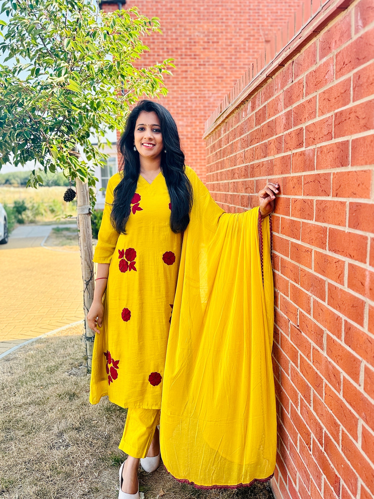 QS806-Yellow Mulchanderi Anarkali Salwar