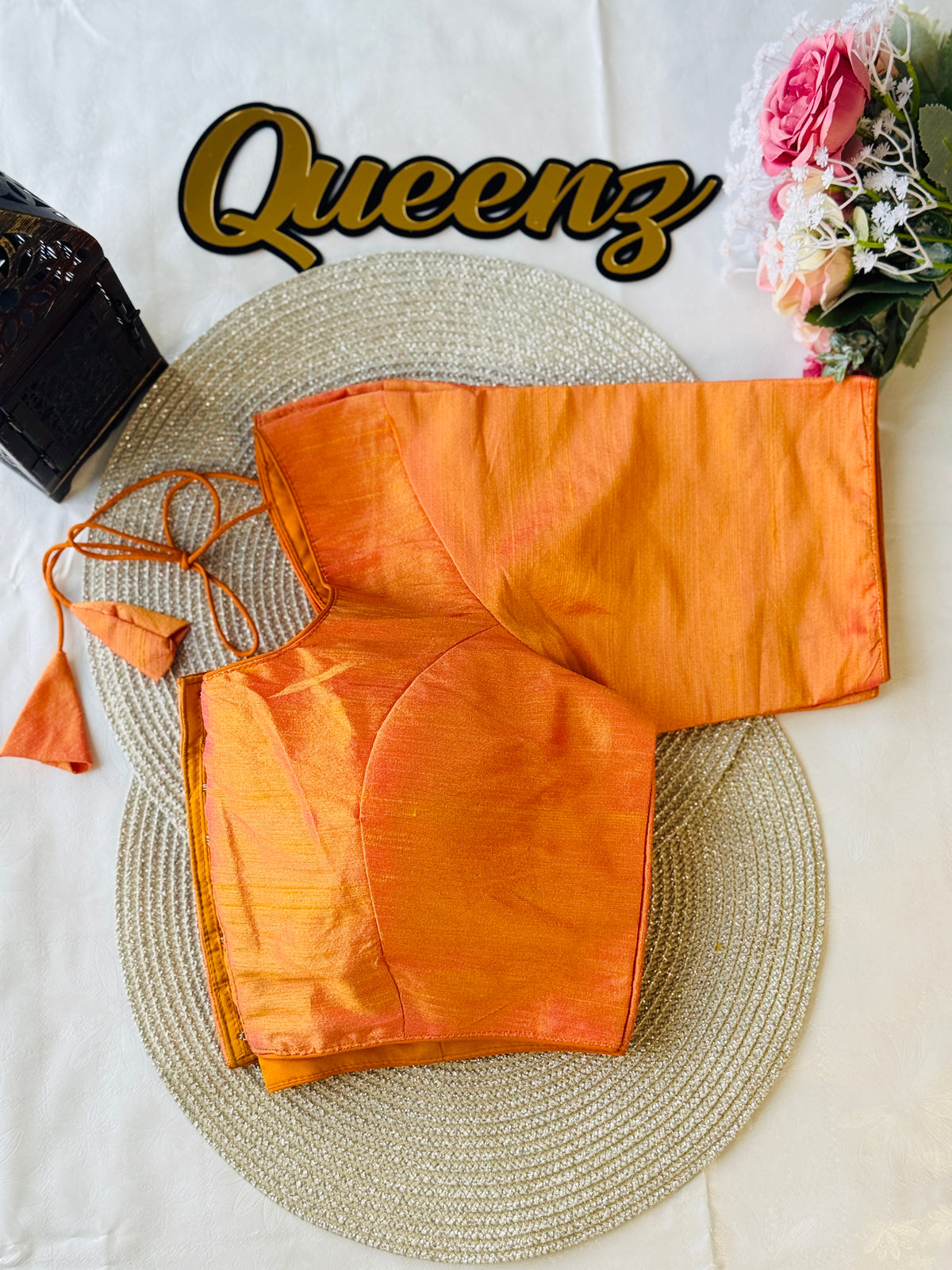 Light Orange Semi Raw Silk Blouse – view 3 of 3