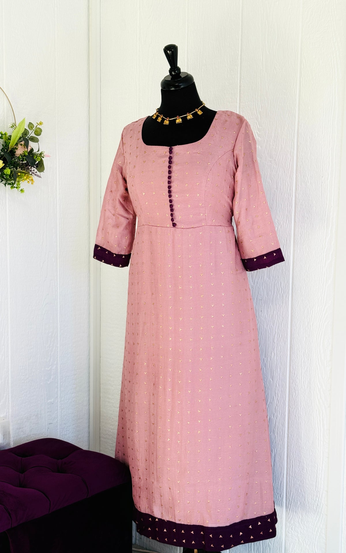 Mauve Pink Umbrella Cut Kurta
