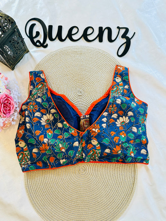 QB087- Ajrak Sleeveless Blouse