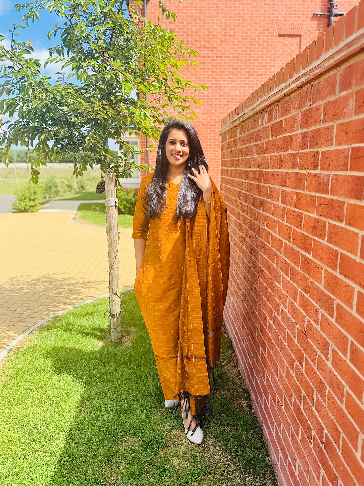 QS450-Traditional Cotton Silk Salwar Set
