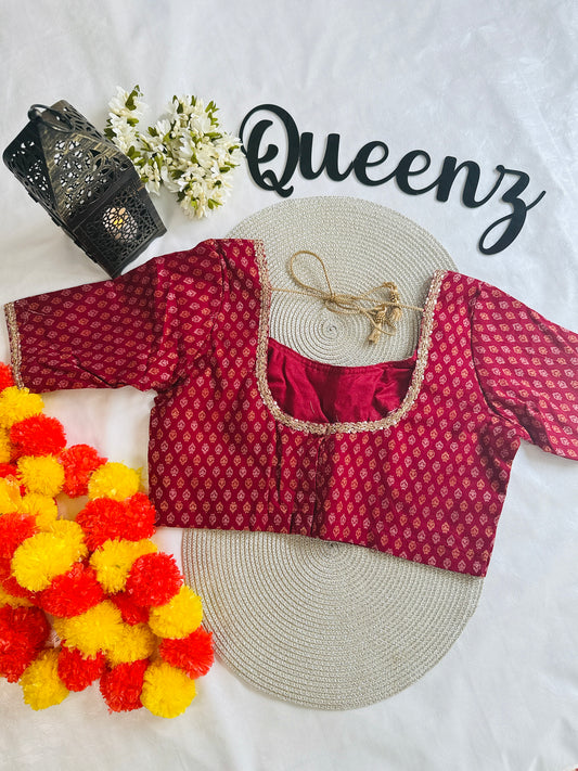 QB057- Cotton Jacquard Readymade Blouse