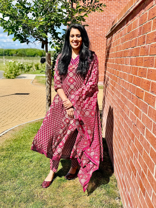 QS087-Partywear Cotton Anarkali