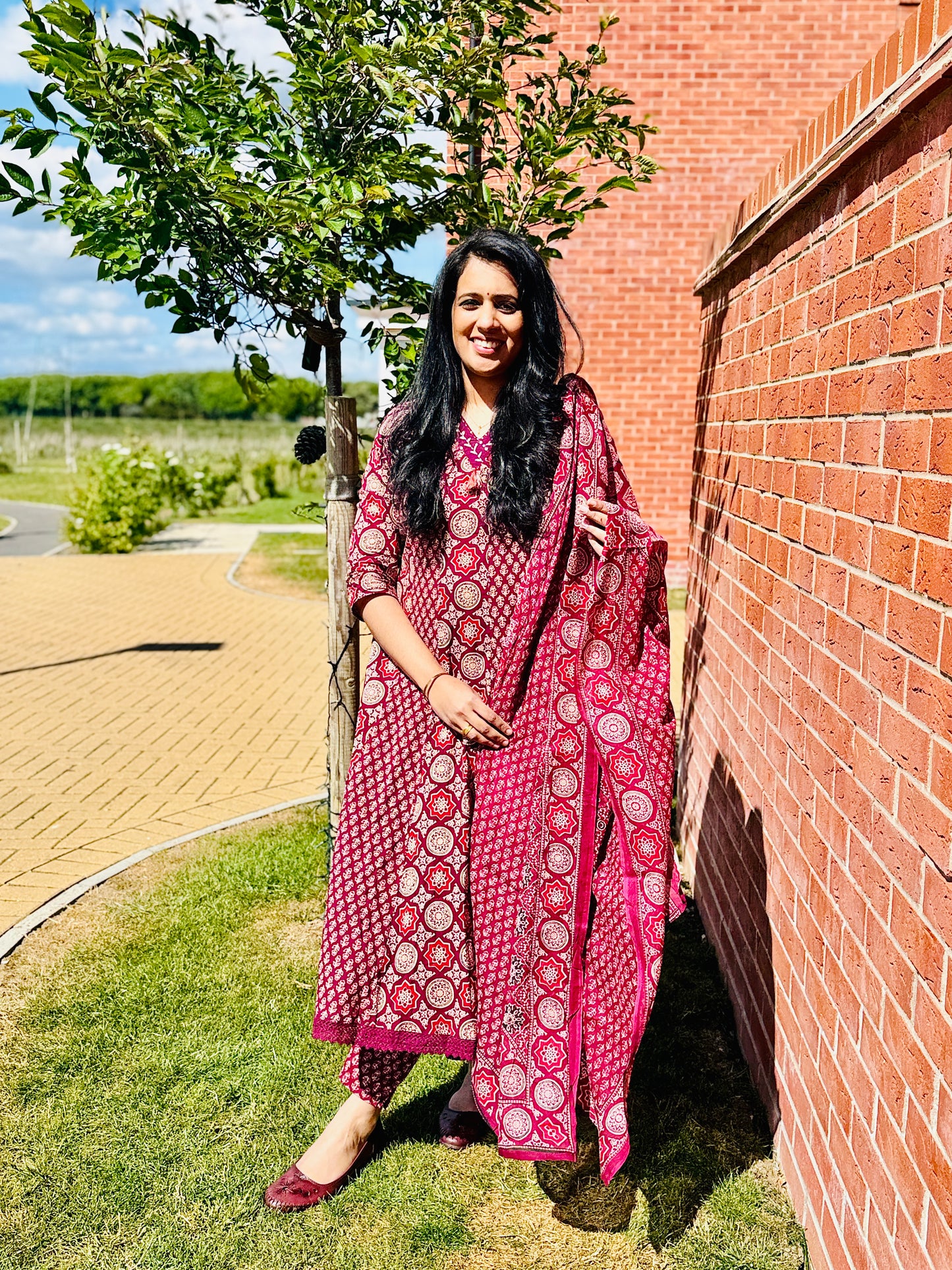 QS087-Partywear Cotton Anarkali