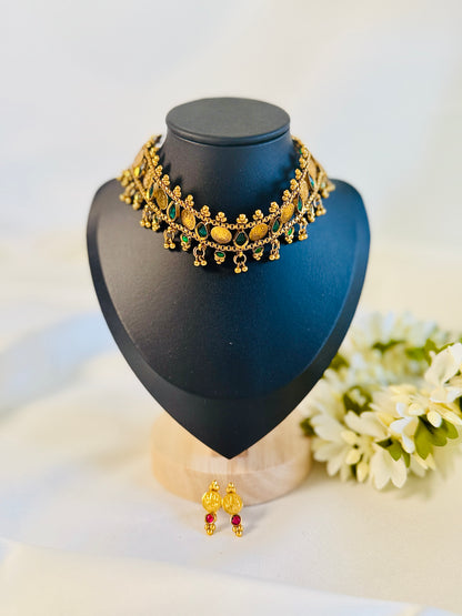QJ161- Palakka Coin Choker Necklace