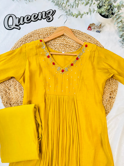 Yellow Mulchanderi Coordset