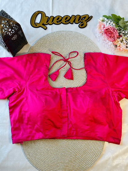 Taffeta Silk Rani Pink Blouse
