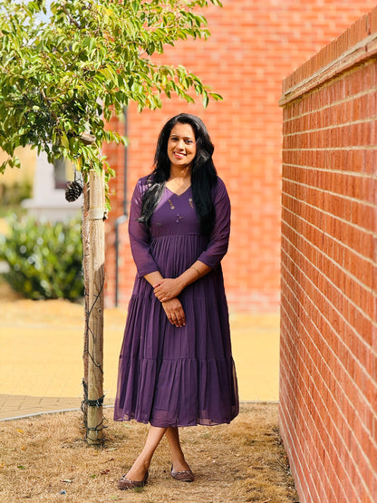 Lavender Georgette Frock Kurta – view 3 of 4