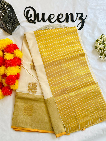 SS344- Premium Lotus Kasavu Saree