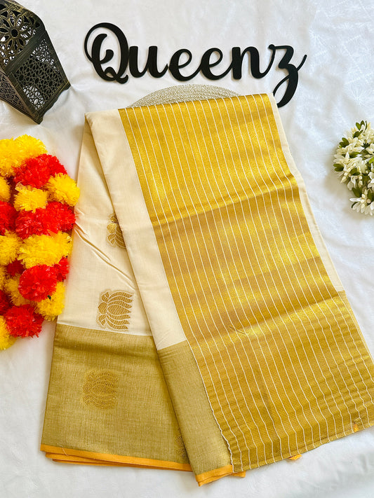 SS344- Premium Lotus Kasavu Saree