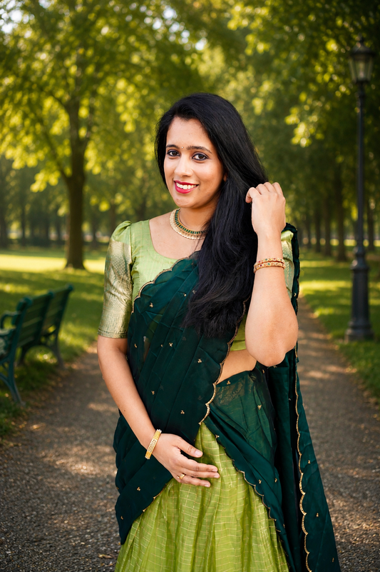 QD015-Deisgner Organza Davani Set