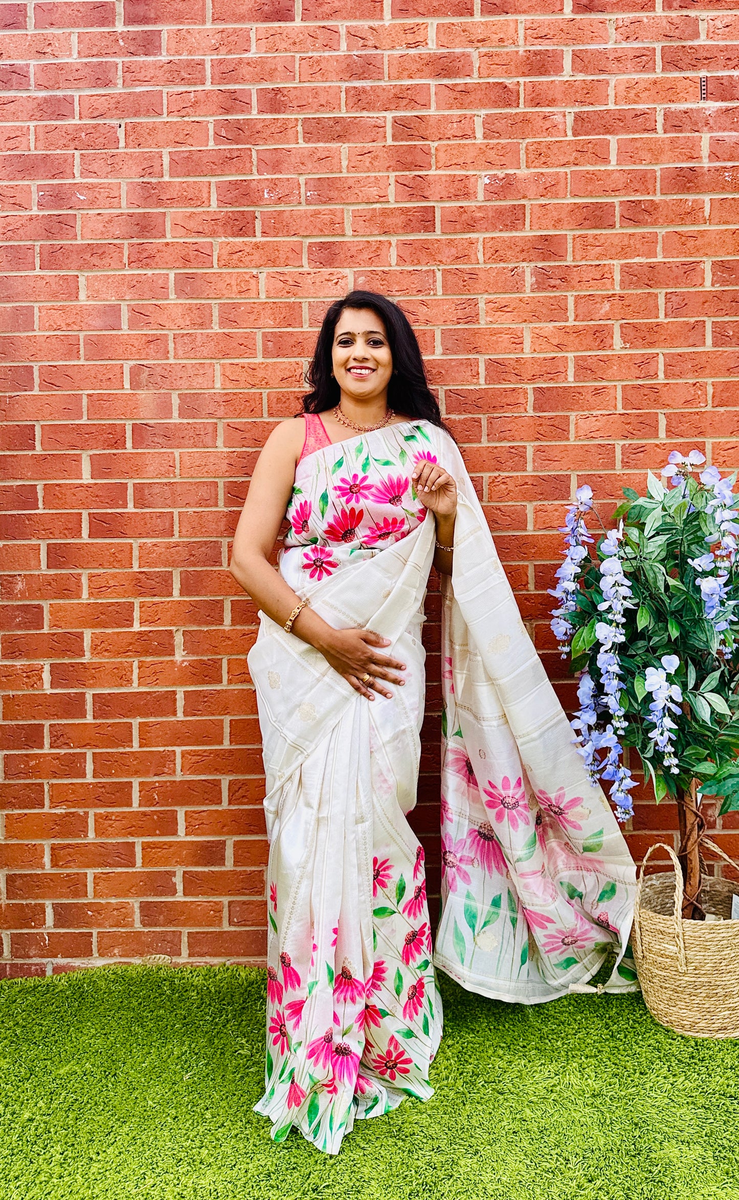 SS350- Premium Chanderi Printed Saree