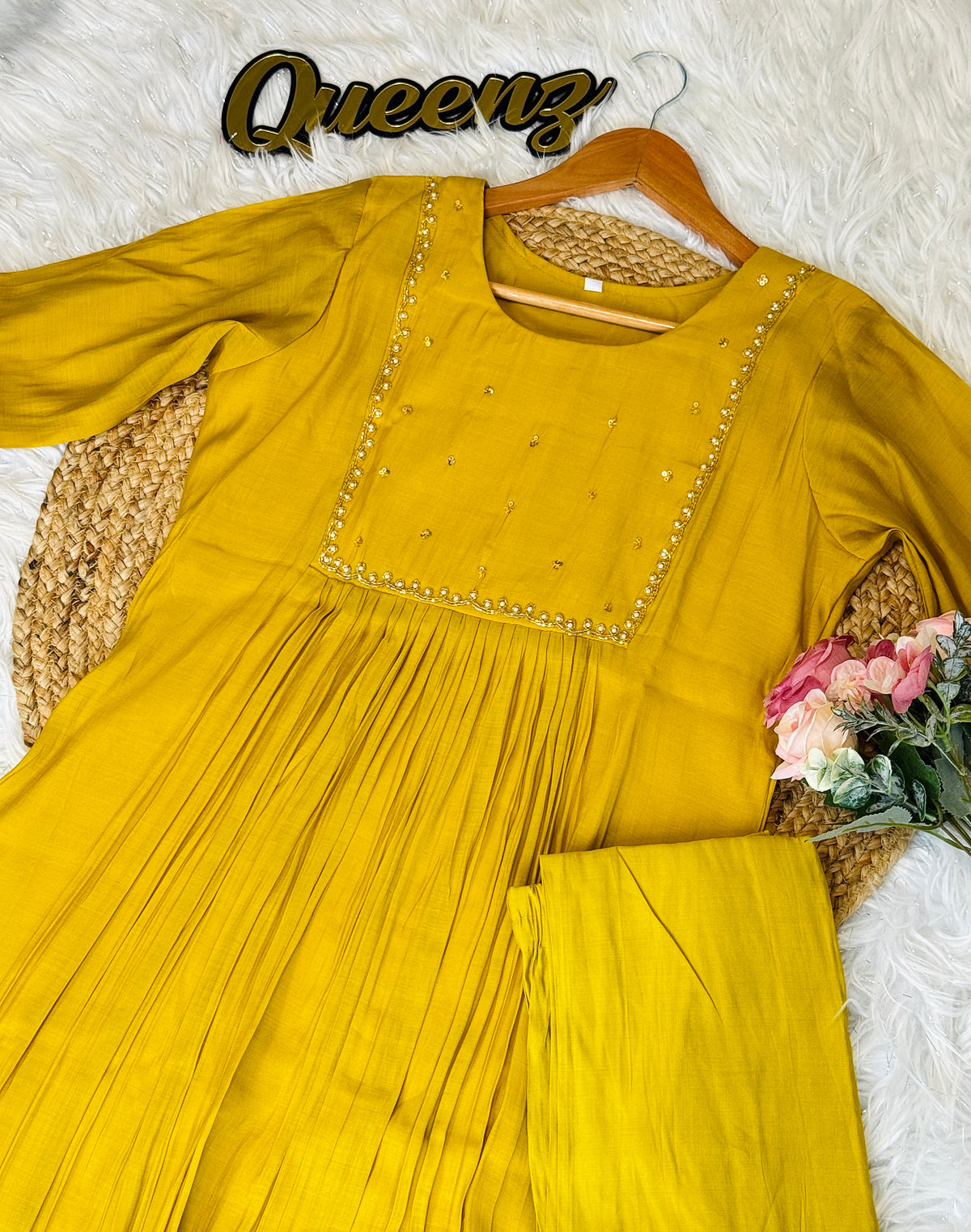 Yellow Mulchanderi Coordset