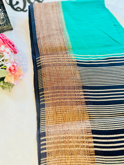 QDSS-101 Designer Contrast Border Semi Jute Saree