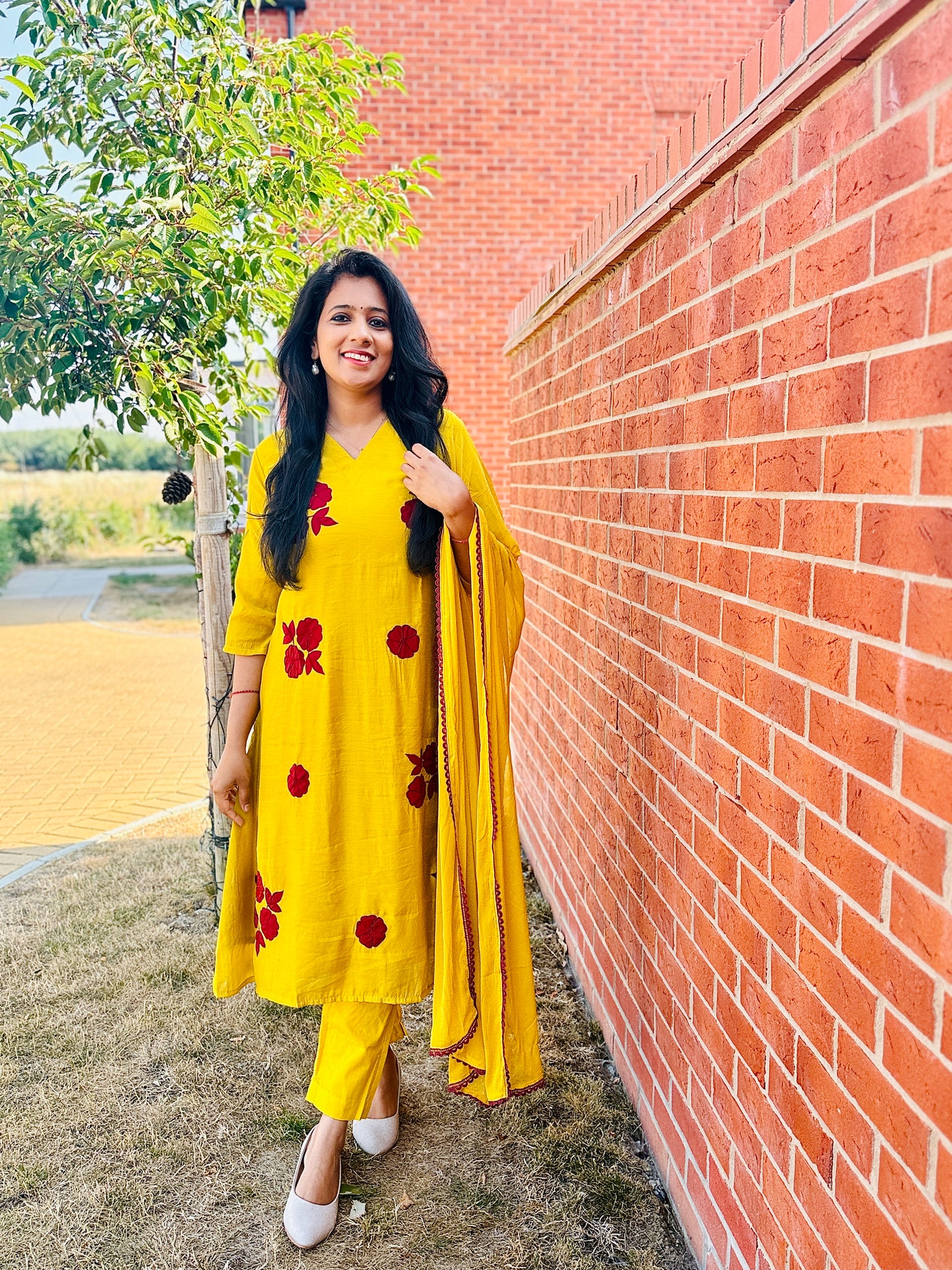 QS806-Yellow Mulchanderi Anarkali Salwar