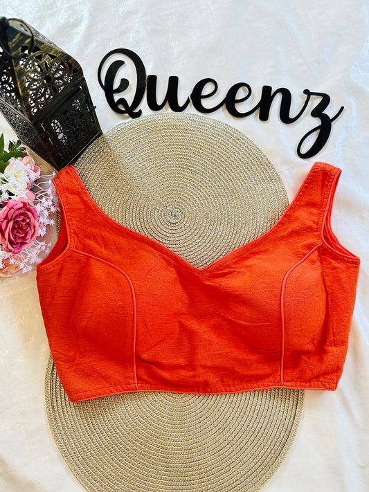 QB101- Cotton plain sleeveless blouse.