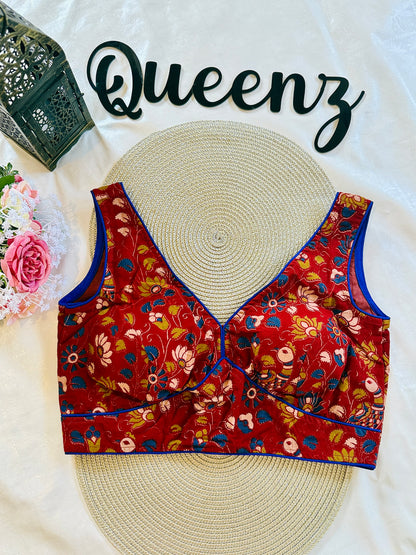 QB089- Ajrak Sleeveless Blouse