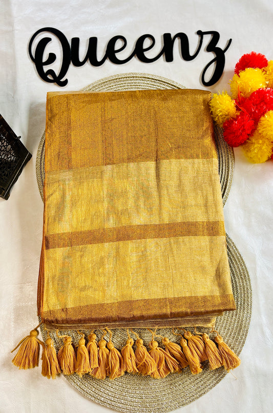 SS328 Mul tissue Zari Border Saree