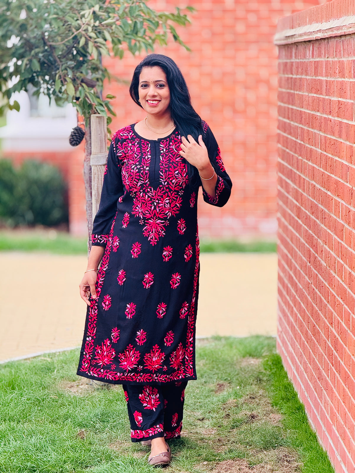 PRE-BOOKING-Black Chikankari Coord Set
