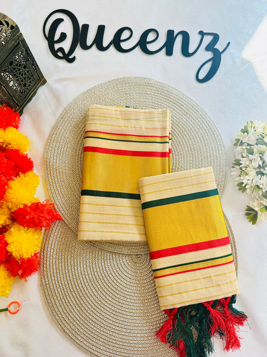 SM104 Contrast Kara Kerala Tissue Set Munde