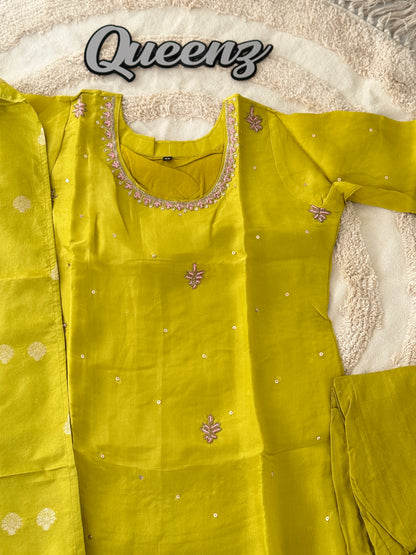 Greenish Yellow Silk Salwar
