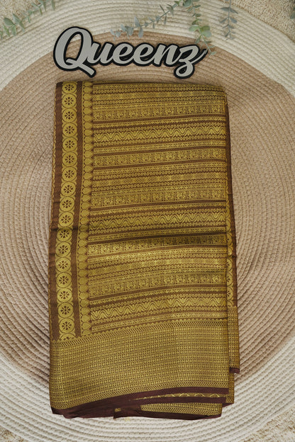 Mysore Silk Antique  Gold Weaved Saree