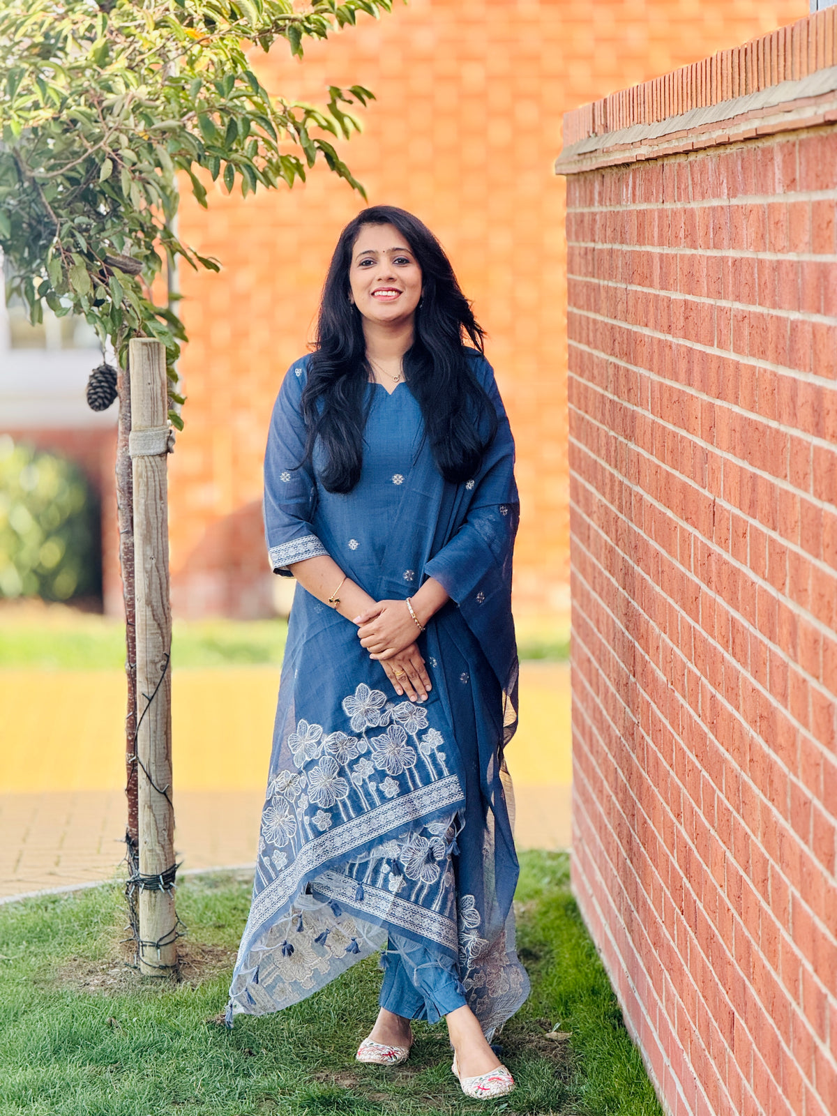 Premium Indigo Jamdhani Salwar