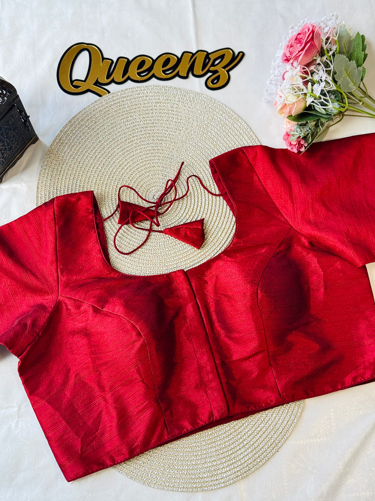 Maroon Semi Raw Silk Blouse