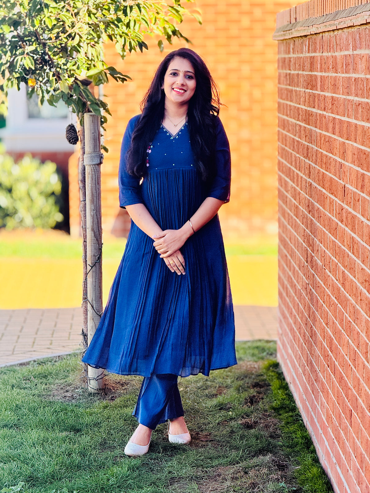 Navy Mulchanderi Coordset