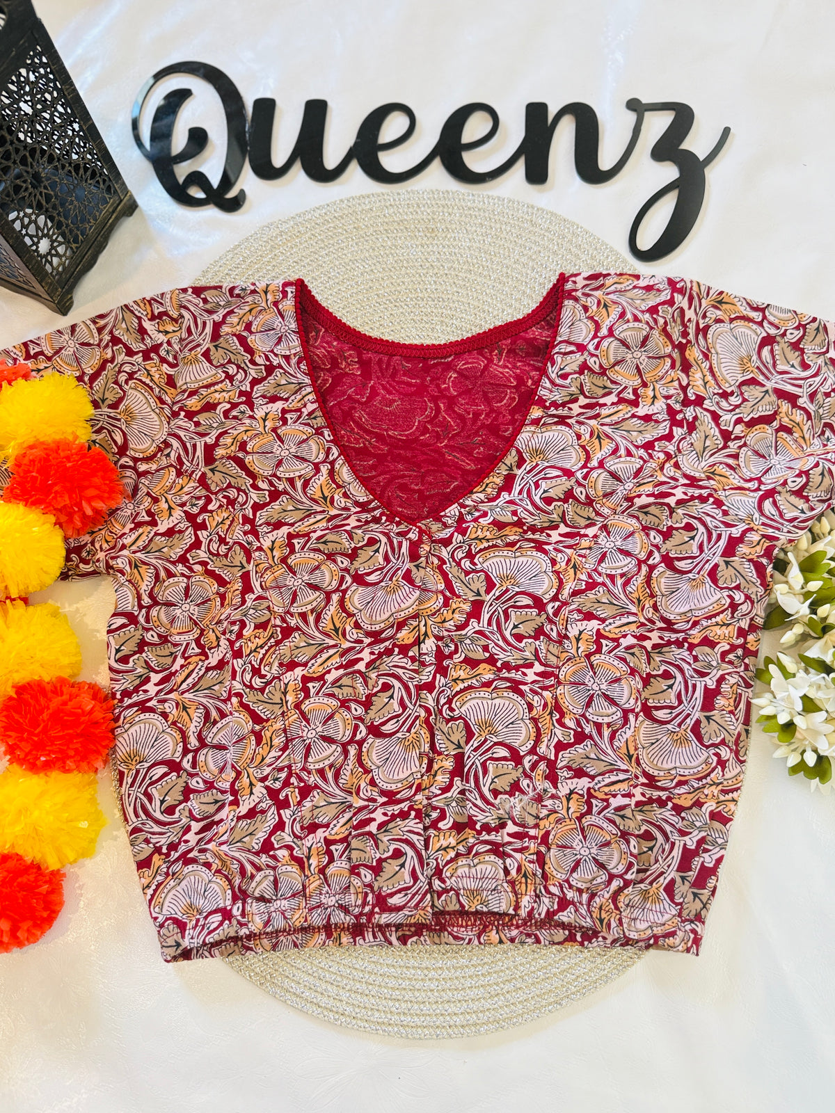 Cotton Stretchable Ajrak Blouse – view 5 of 12