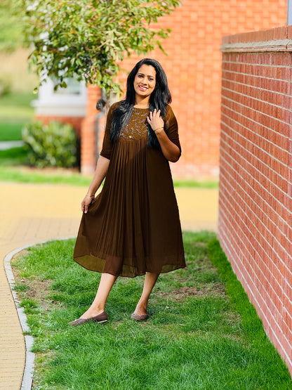 Greenish Brown Georgette Kurta – view 4 of 4